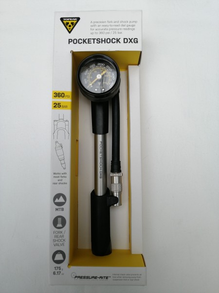 Topeak Pocket Shock DXG Dämpferpumpe mit Manometer