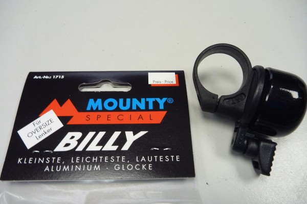 Mounty / Fahrradklingel / Billy / schwarz / mit Oversize Klemmung
