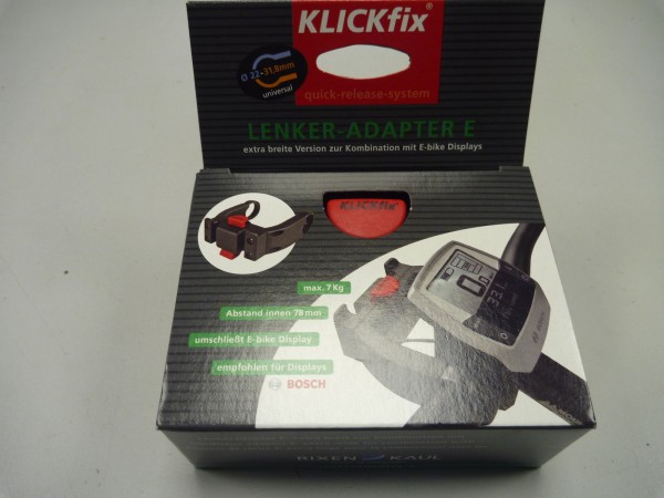 Klickfix E-Lenkeradapter E-Bike Displays wie Bosch, Rixen & Kaul