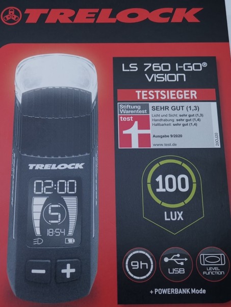 TRELOCK LS 760 I-Go Vision schwarz LED-Frontlampe 100Lux